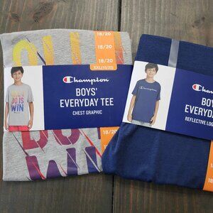 Champion Youth Boy's Soft Short Sleeve Everyday Chest Graphic Tee Lot Of 2 18/20